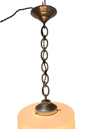 Art Deco Pendant Lamp with Original Milk Glass Shade, 1930s